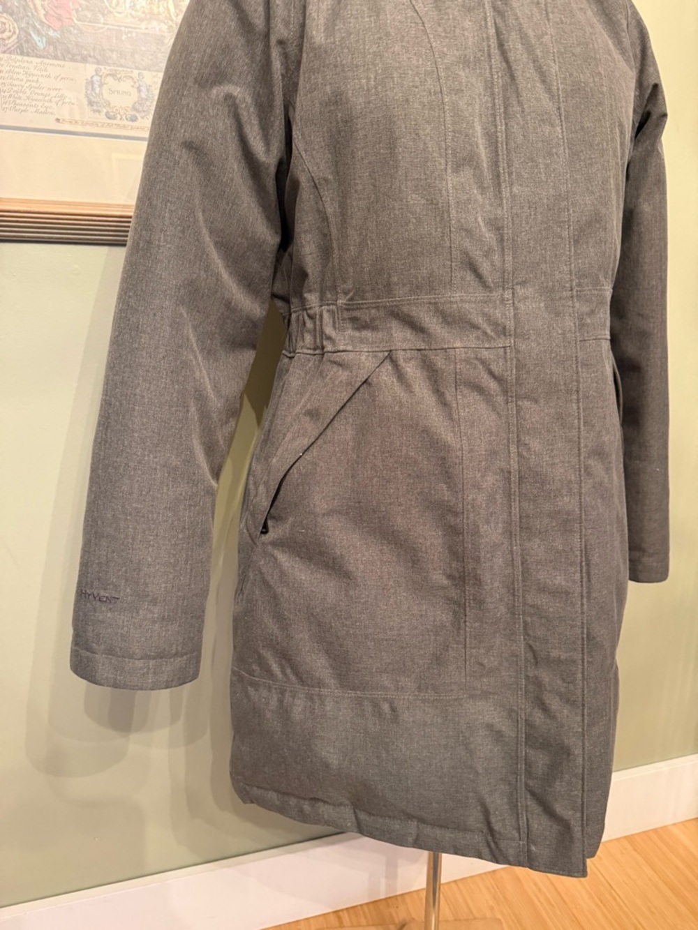 TNF Arctic Down Parka L Gray Herringbone Print Lining F15 - Picture 15 of 15